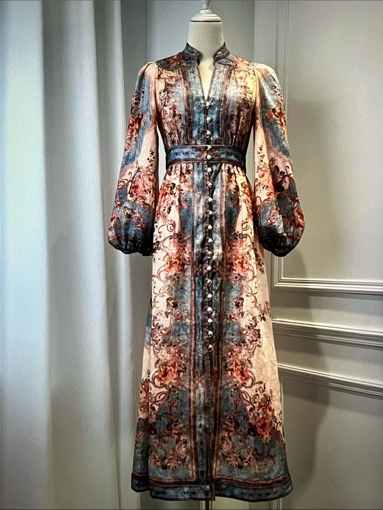 Zimmermann Dresses & Skirts - Zimmermann Cream, Blue and Rust Floral Maxi Dress